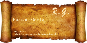 Rozman Gerle névjegykártya